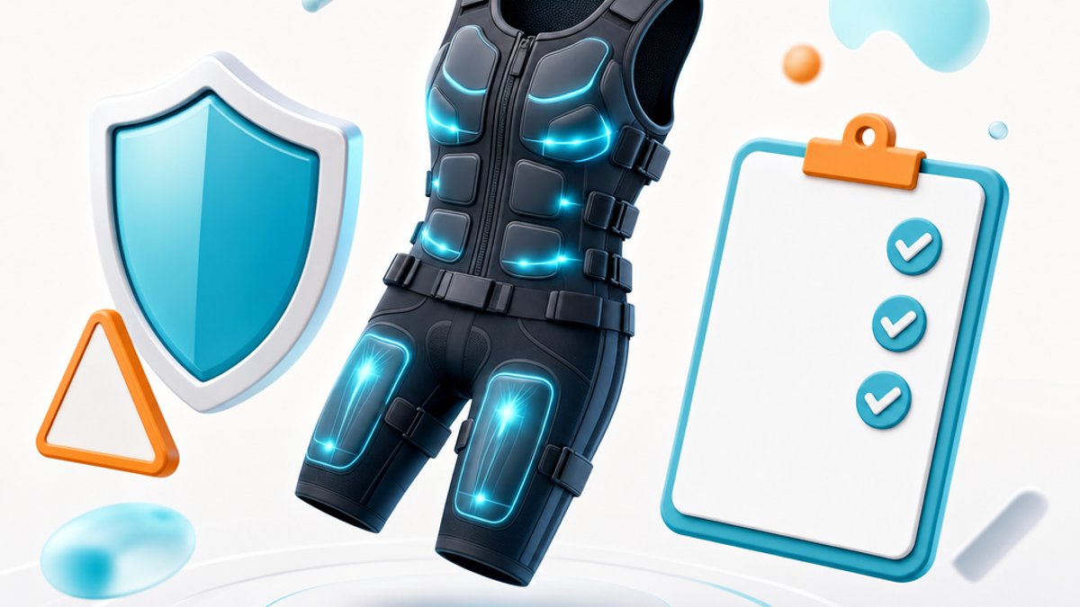 Gilet per allenamento EMS con impulsi di elettrostimolazione, scudo di sicurezza e checklist di controllo: controindicazioni EMS nel Locarnese