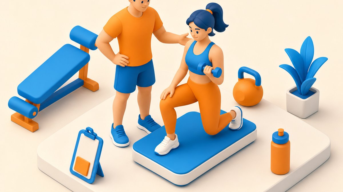 personal trainer a Locarno e in Ticino, coach che segue una cliente durante l'allenamento