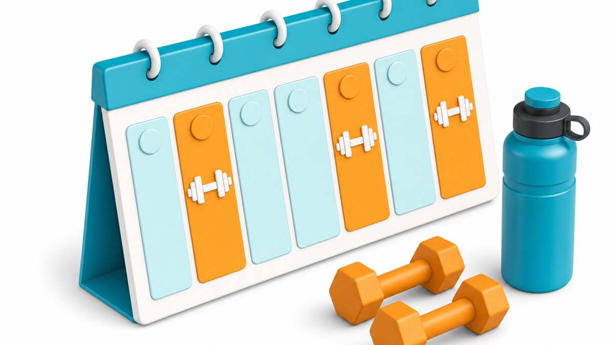 Quante volte a settimana allenarsi in palestra nel Locarnese: calendario settimanale con giorni di allenamento e manubri